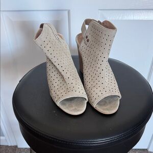 Diba Tan Peep-Toe Heeled Boots
